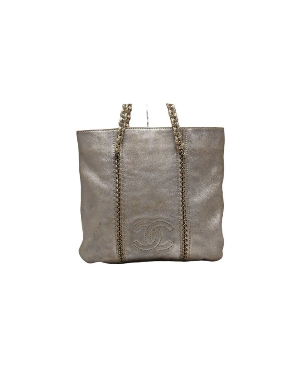 Chanel 10 Line CC Logo Gold Leather Tote